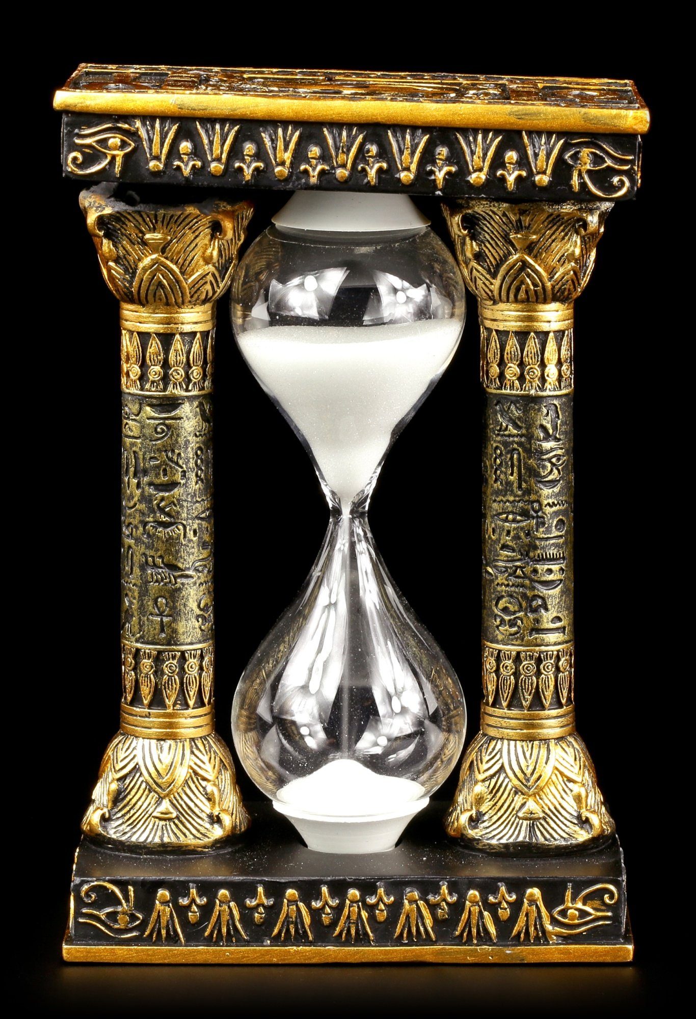 Figuren Shop GmbH Sanduhr Ägyptische Sanduhr mit Ankh und Auge des Ra Symbo günstig online kaufen