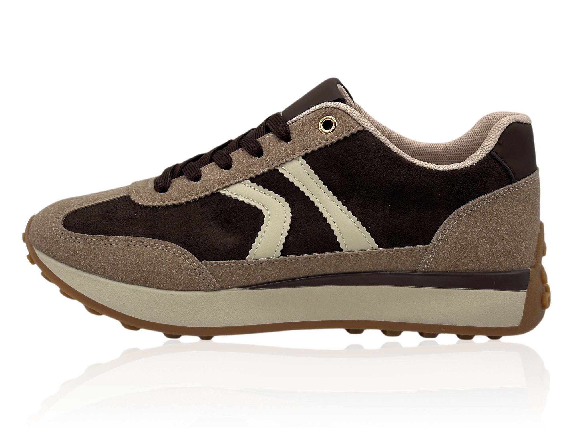 Nowaland Damen Sneaker Plateau-Sneaker mit Kontraststreifen und Profilsohle Sneaker Retro-Design mit Kontraststreifen und komfortabler Plateausohle