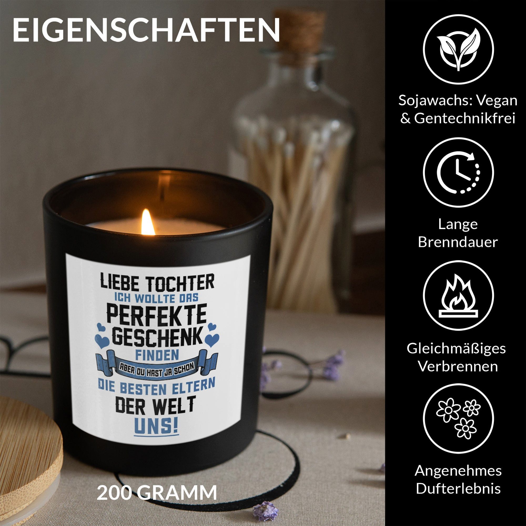 22Feels Duftkerze Deko Tochter Geschenk v Mama 18 Geburtstag Weihnachten Abitur Mädchen, MADE IN GERMANY, Europäisches Sojawachs, Handgegossen – Bild 3 von 5