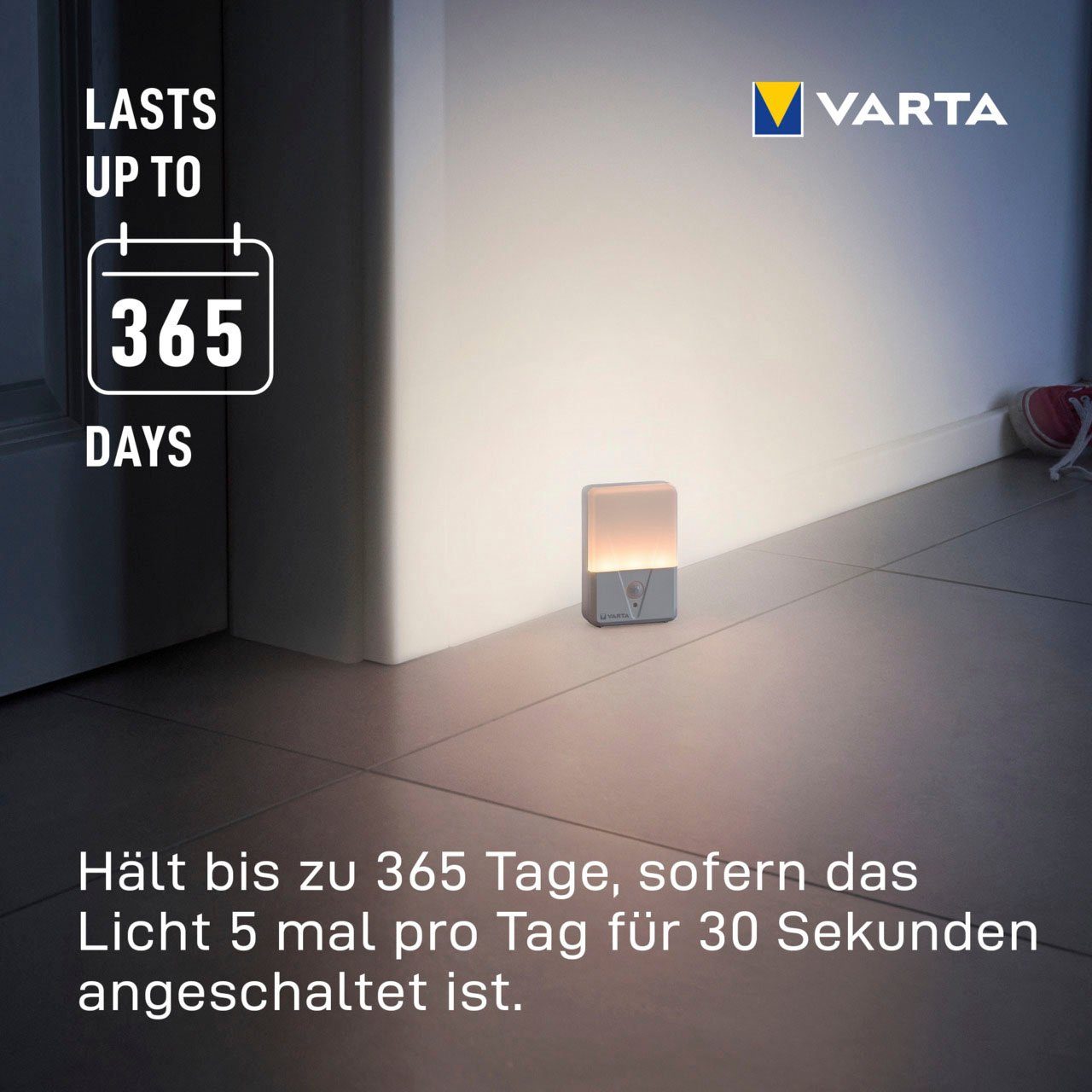 VARTA Nachtlicht VARTA Motion Sensor Nachtlicht Set (2 Stck), LED fest integriert, Warmweiß