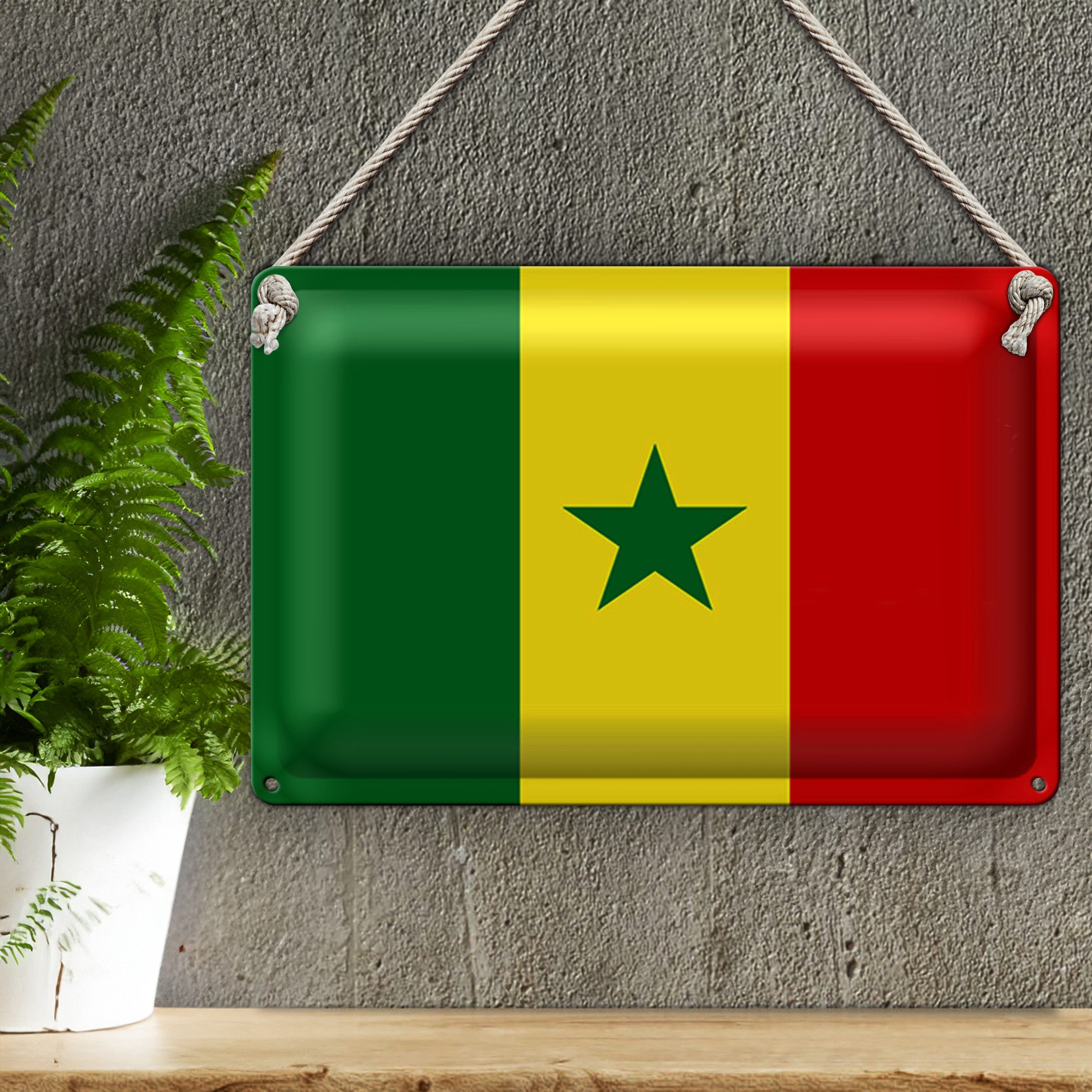Roomando Metallschild Flagge Senegal 18x12cm Flag of Senegal