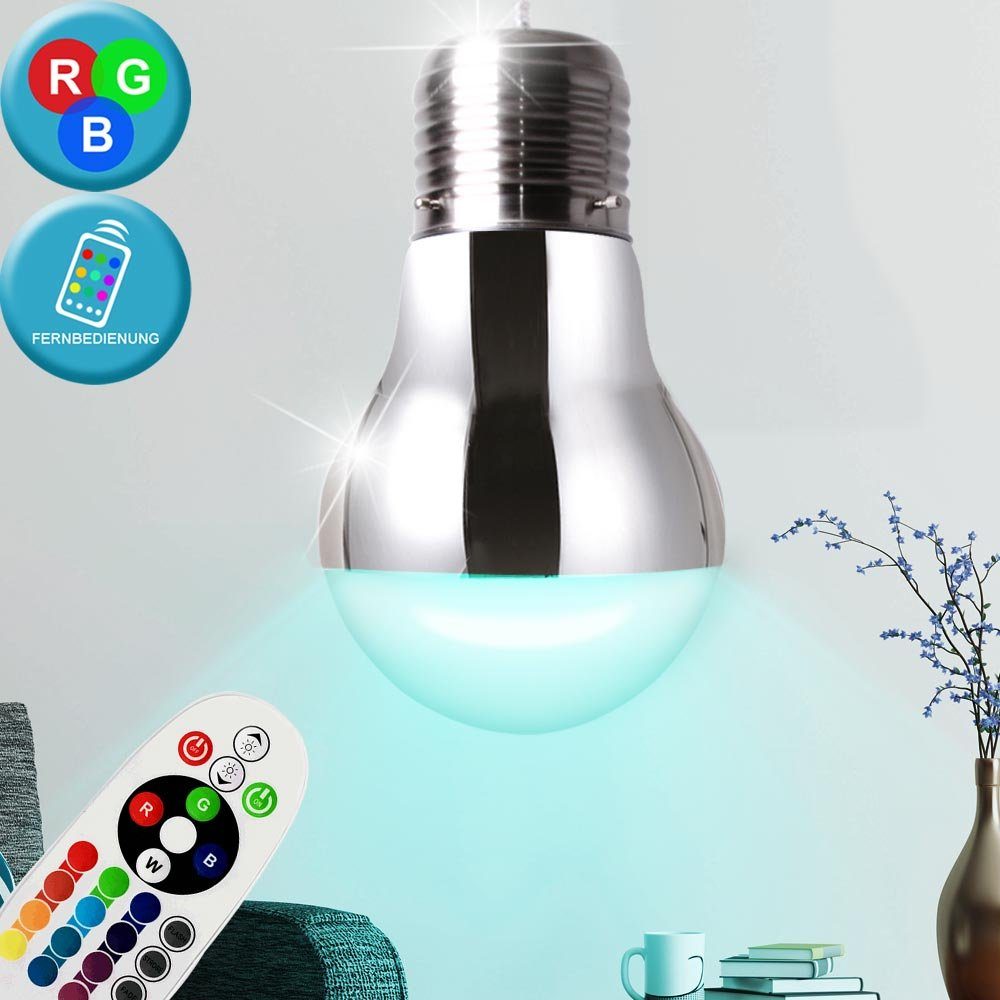 etc-shop LED Pendelleuchte, Leuchte Decken Glühbirnen Hänge Warmweiß, Lampe Leuchtmittel inklusive, Hänge Fernbedienung Farbwechsel