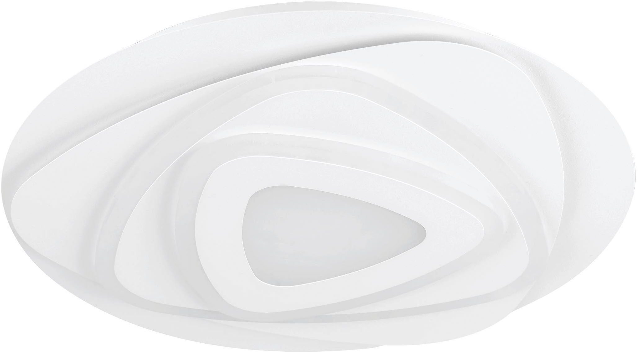 EGLO Deckenleuchte Palagiano Deckenlampe, Deckenbeleuchtung aus Kunststoff, Flurlampe, LED fest integriert, Neutralweiß, Wand-/Deckenleuchte - H5,5 x Ø38 cm - weiß - 21W inkl.