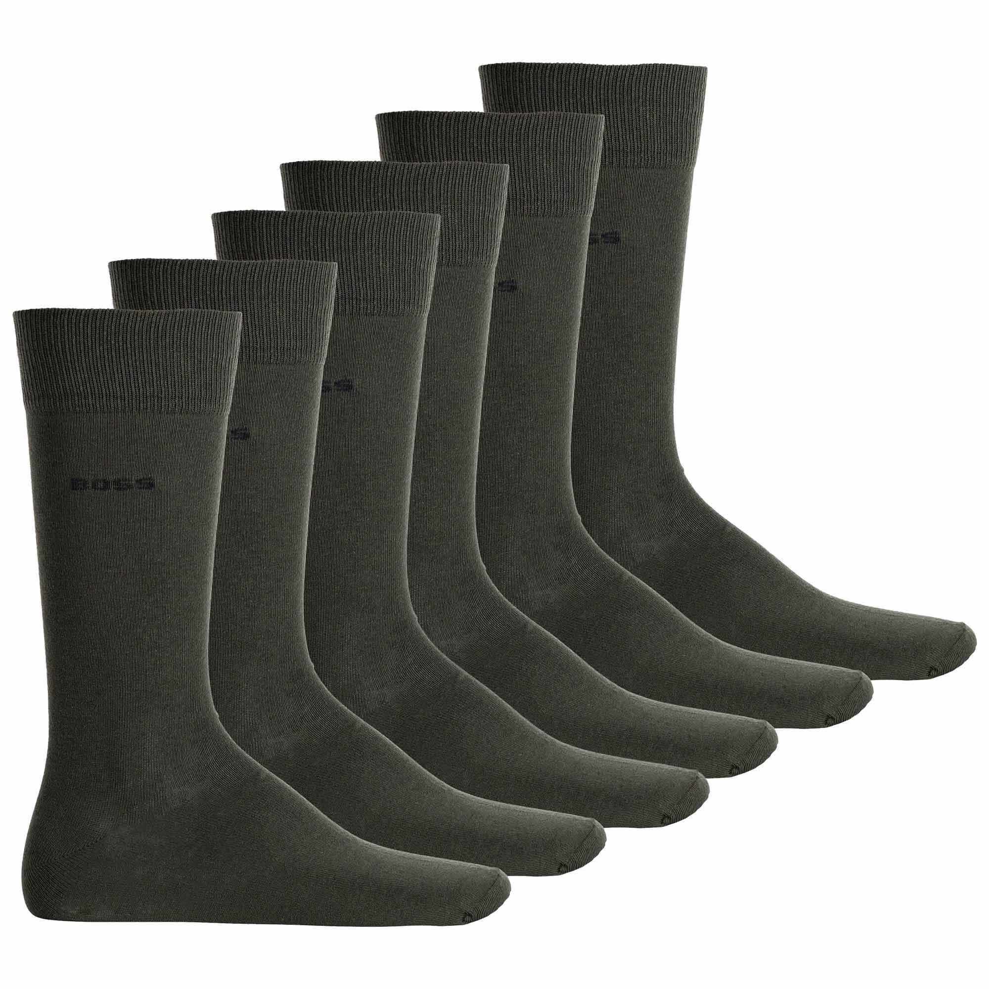 BOSS Kurzsocken Herren Socken, 6er Pack - RS Uni Colors CC, Finest Grün | Kurzsocken