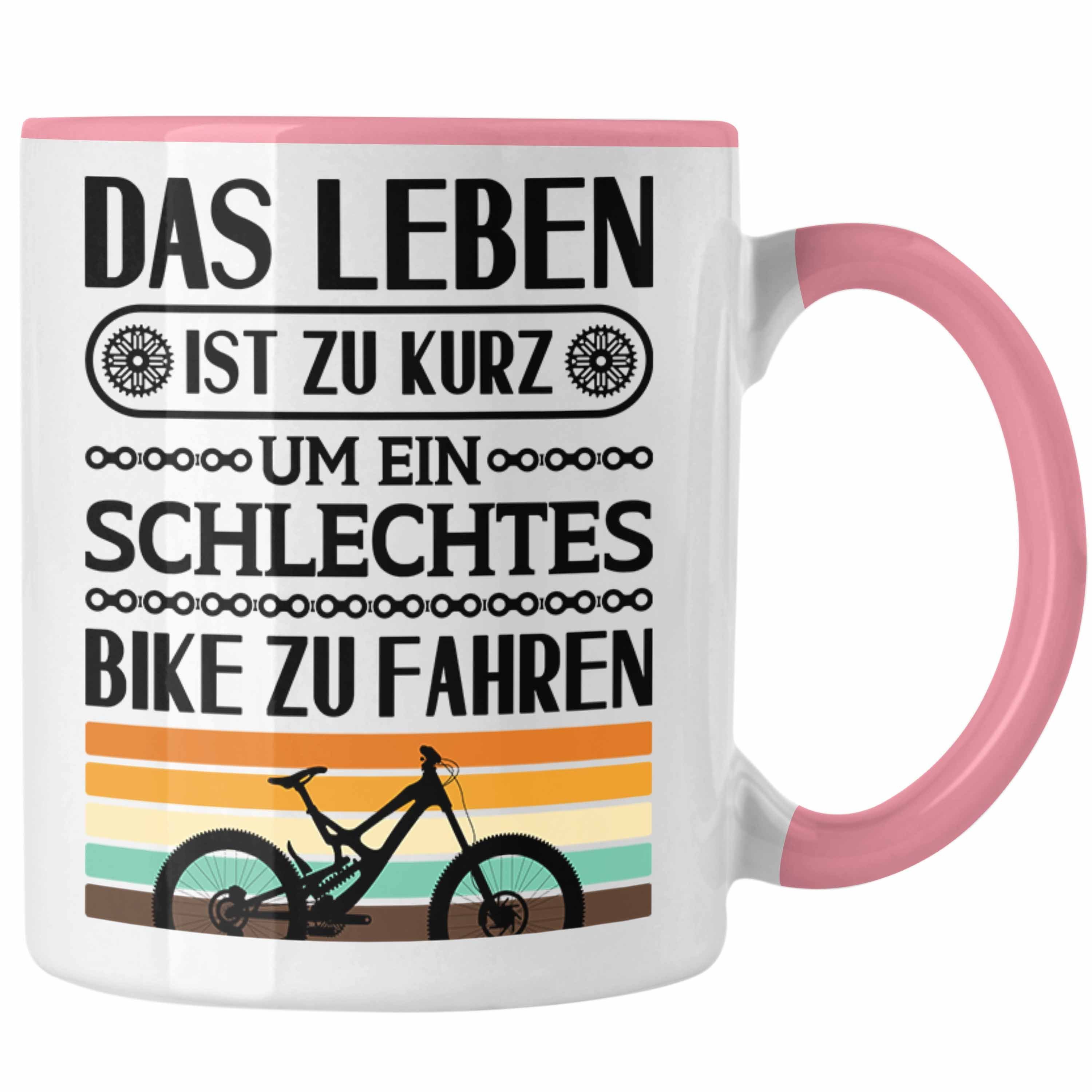 Trendation Tasse Trendation - Fahrrad Radfahrer Geschenk Rennrad Bike Geschenkidee Tasse Fahrradfahrer Kaffeetasse Rosa