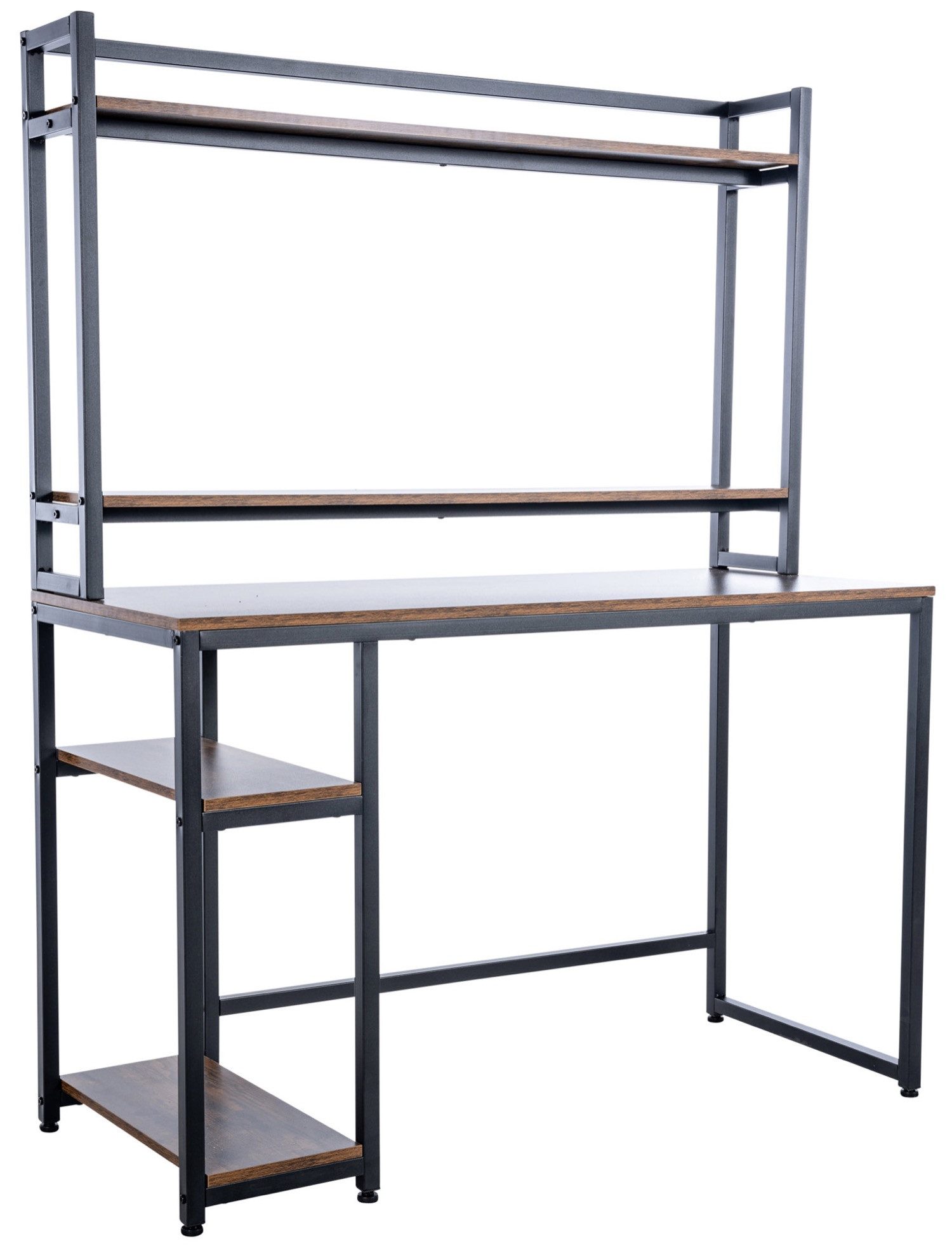 TPFLiving Schreibtisch Billund (Pflegeleicht und langlebig, Moderner Tisch mit praktischer Nutzung in stilvoller Optik), Maße (TxBxH): 50 x 120 x 150cm - Farbe: schwarz/braun