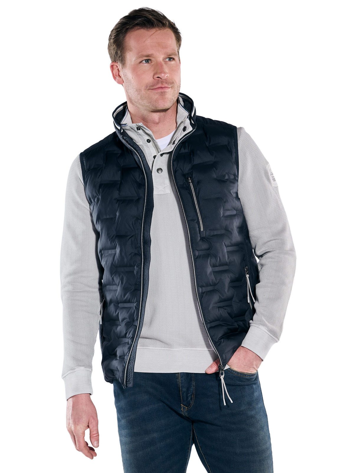 Engbers Kurzweste Herren Weste, Saphirblau