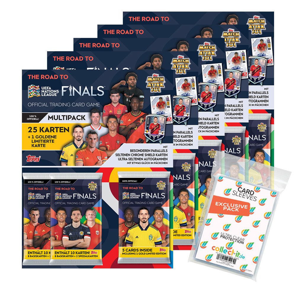 Topps Sammelkarte Road to 2022 UEFA Nations League Trading Cards - 5 Multipacks