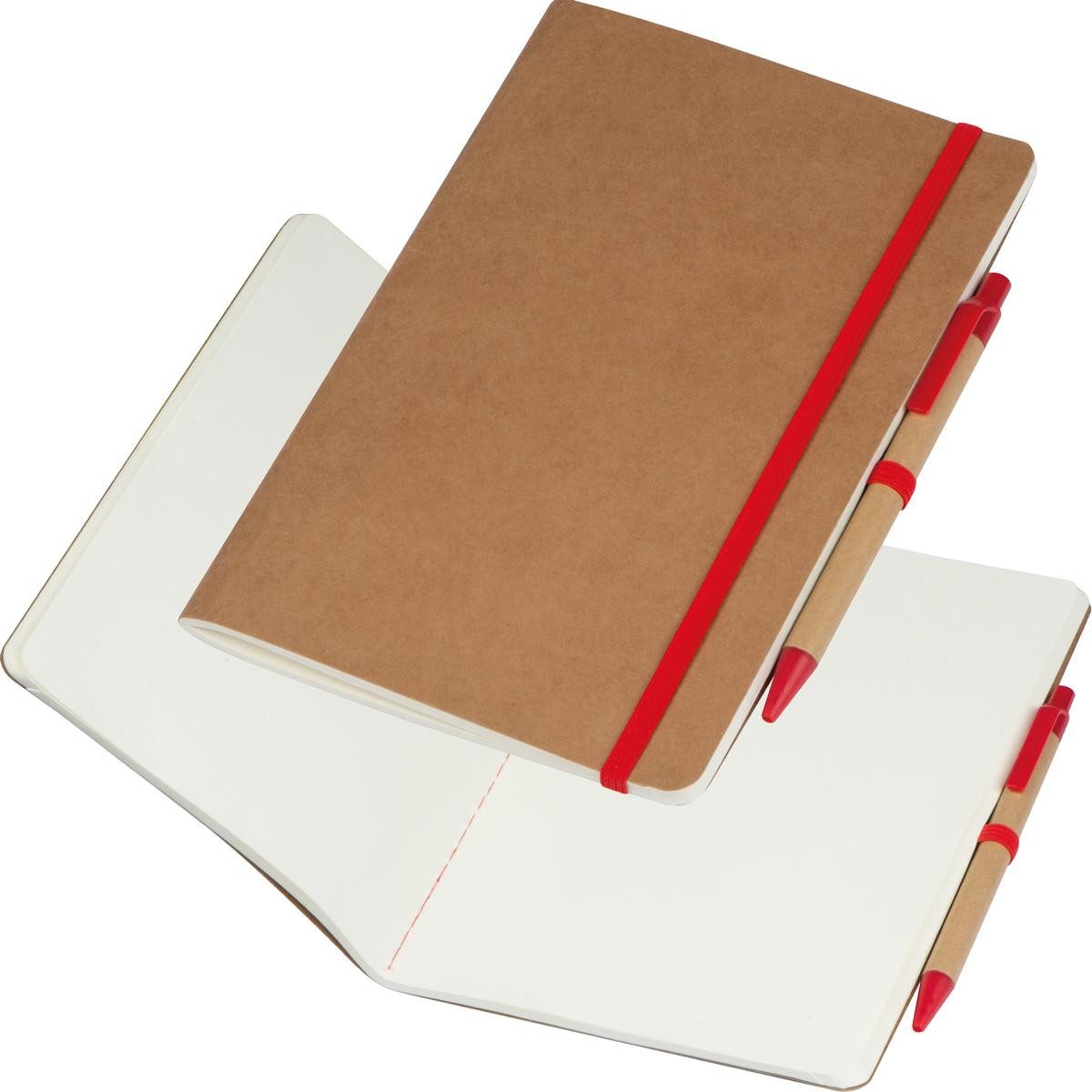 Macma Notizbuch Recyceltes Notizheft / DIN A5 / 120 blanco Seiten / Farbe: braun-rot