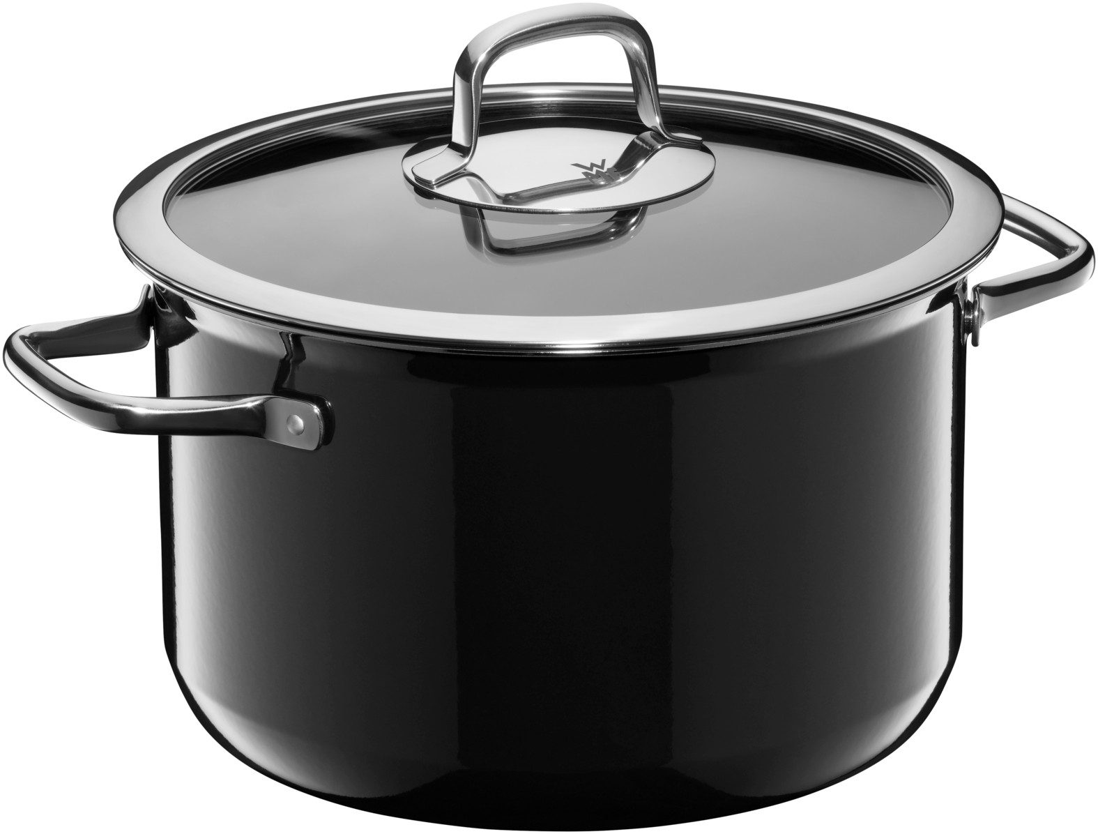 WMF Fleischtopf Fusiontec Compact Kochtopf mit Glasdeckel, 24 cm, Black, Fusiontec (1x Fleischtopf mit Deckel 24 cm (Volumen 5,9l, Höhe 15,7 cm) - optimal für Herdplatten mit Ø 22 cm, 1-tlg., 1x Fleischtopf mit Deckel 24 cm - optimal für Herdplatten mit Ø 22 cm), Made in Germany