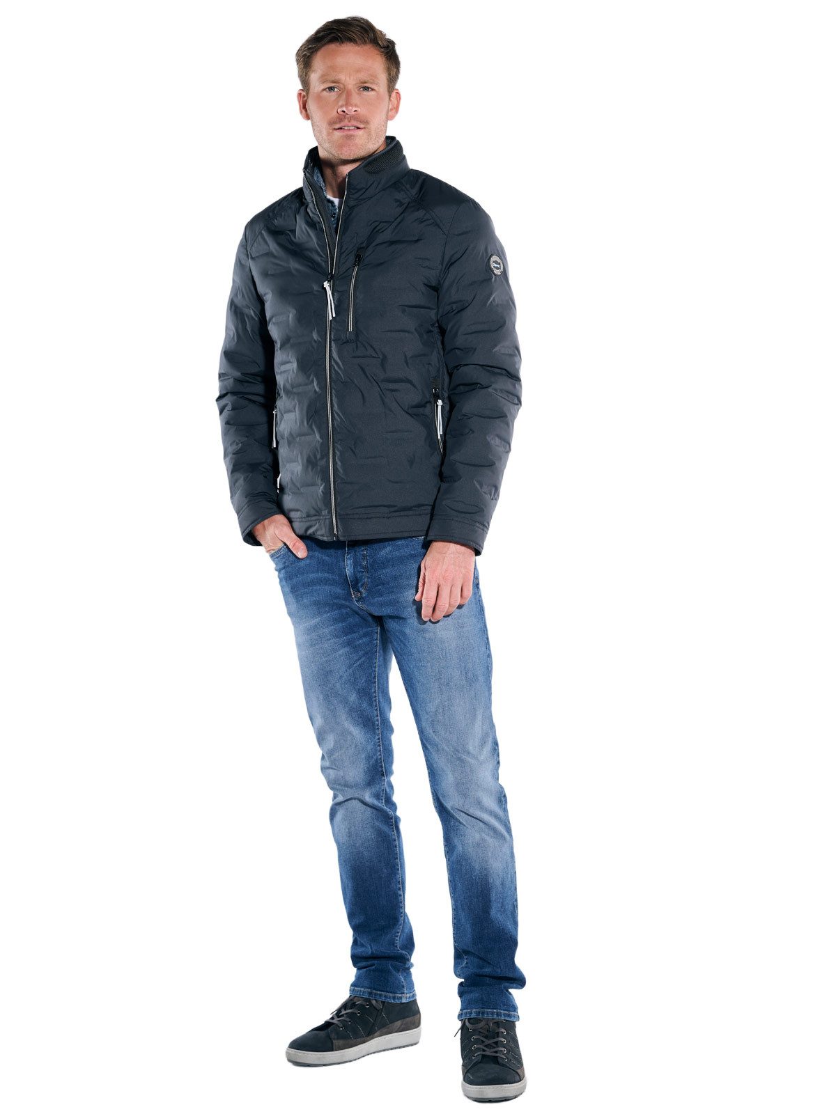 Engbers Steppjacke Herren Jacke mit dezenter Struktur, Saphirblau