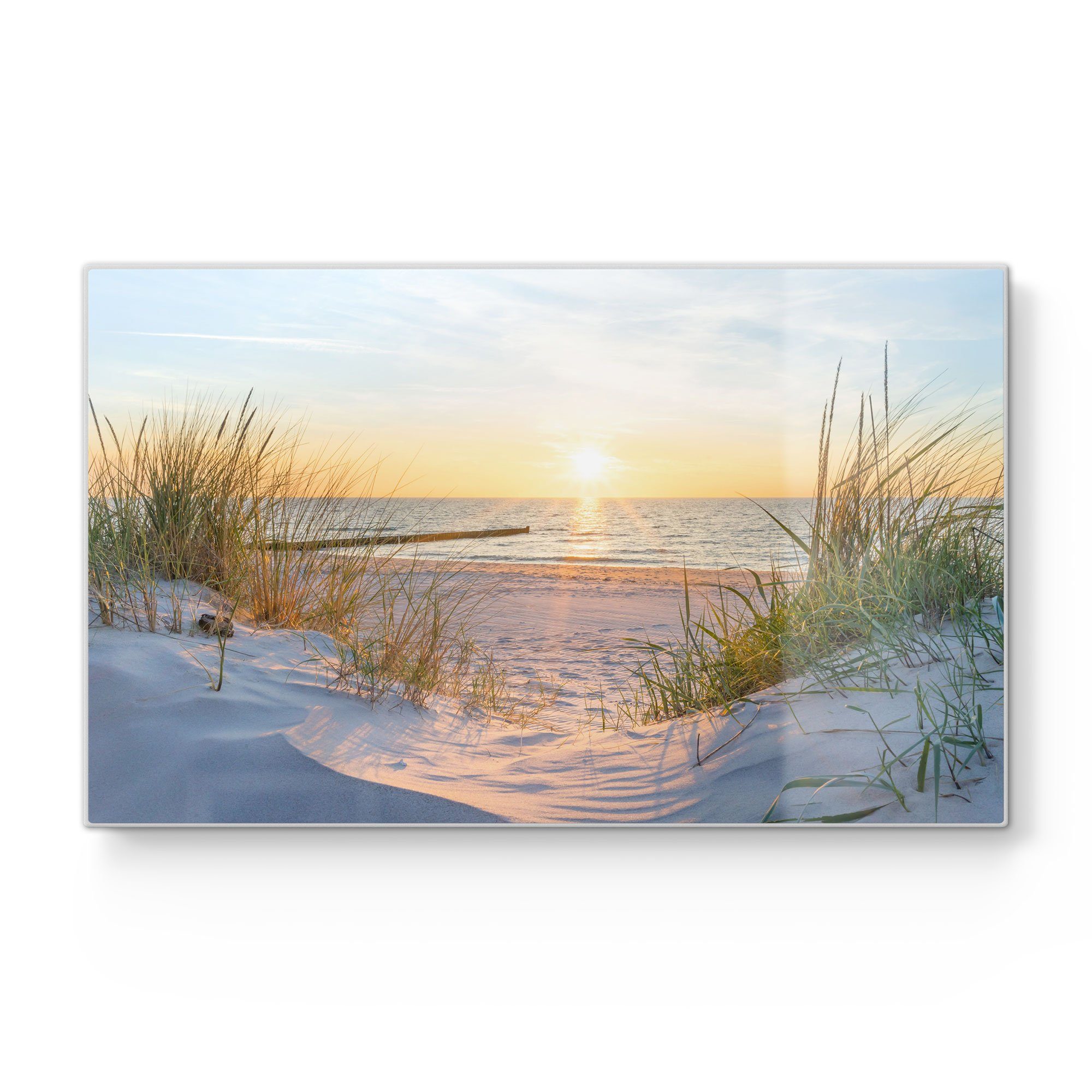 DEQORI Schneidebrett 'Abendsonne an der Ostsee', Glas, Platte Frühstücksbrett Schneideplatte | Schneidebretter