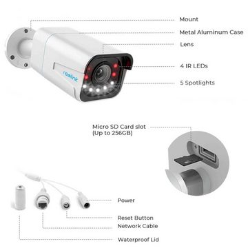 Reolink B4K11 Smarte 4K UHD PoE IP Überwachungskamera (Innenbereich, Außenbereich, Bewegungserkennung, Auto- und Personenerkennung, 5x optische Zoom, Nachtsicht in Farbe bis zu 30 m)