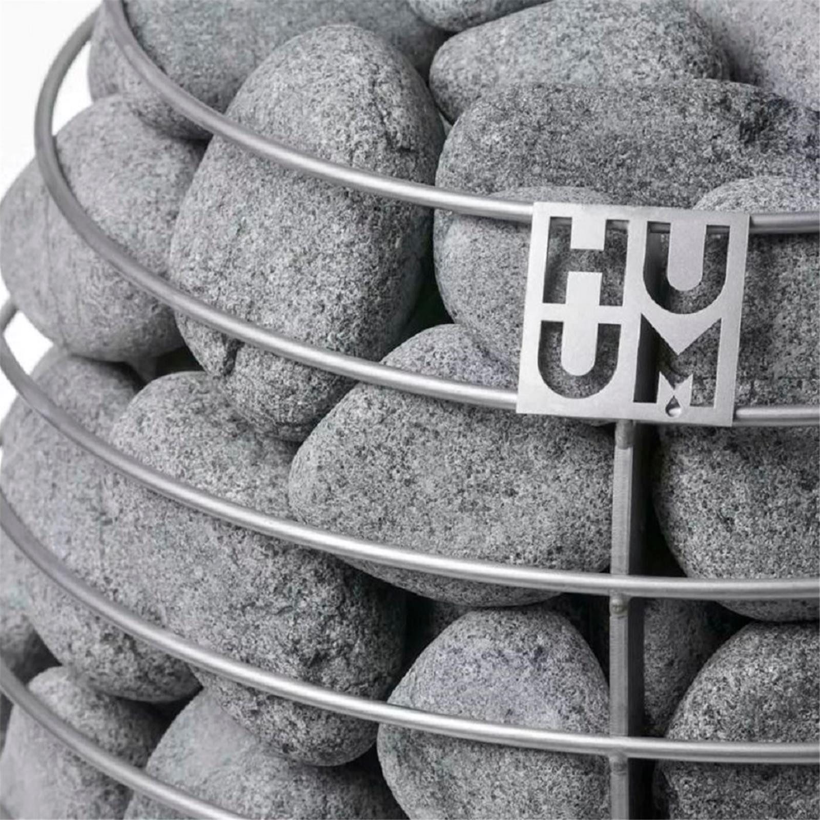 HUUM Saunasteine Olivindiabas Huum Aufguss Saunasteine rund 15 kg, 5-10 cm