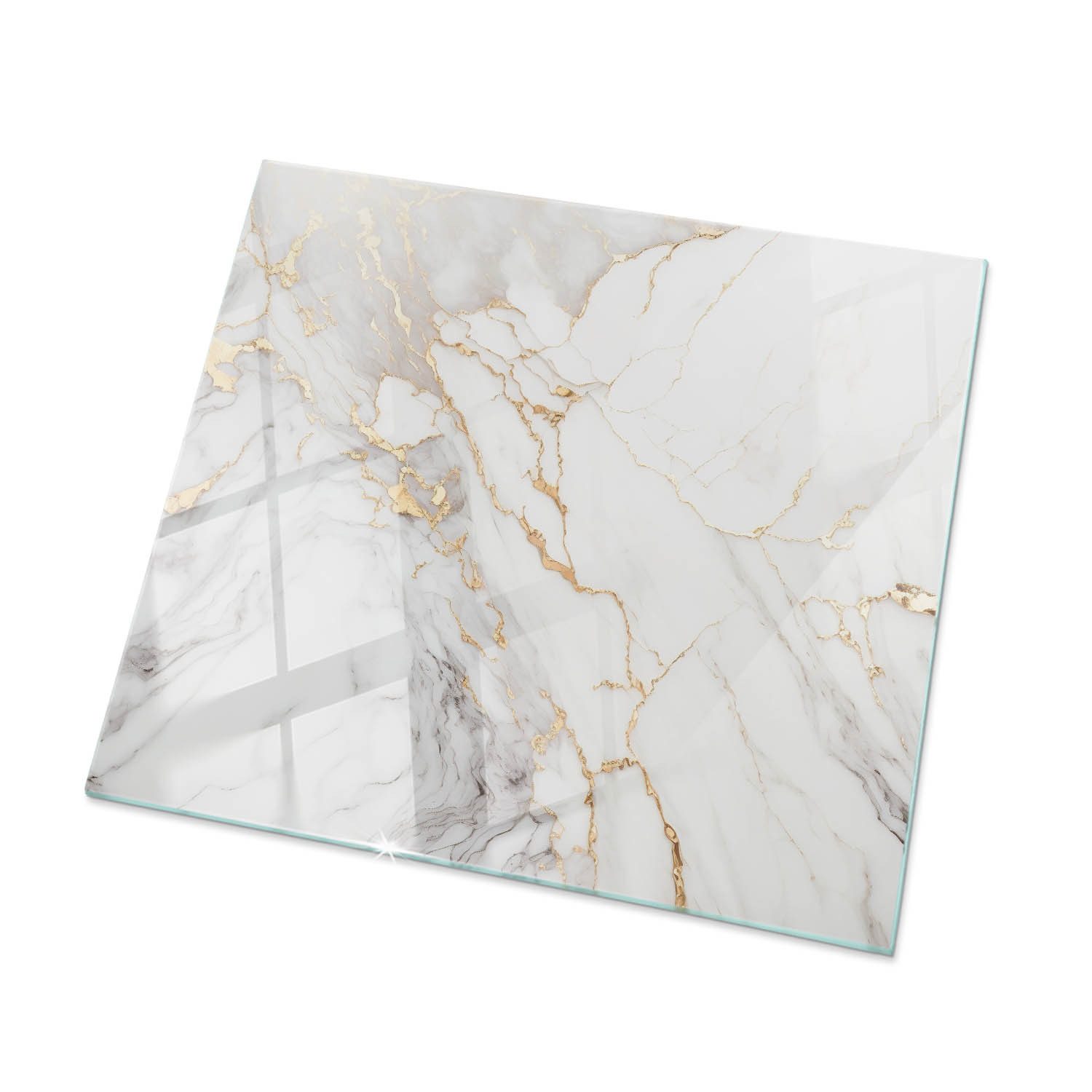 Tulup Tischplatte Oberplatte Tisch Glas Eleganter Marmor mit Adern Tischplatte aus Glas