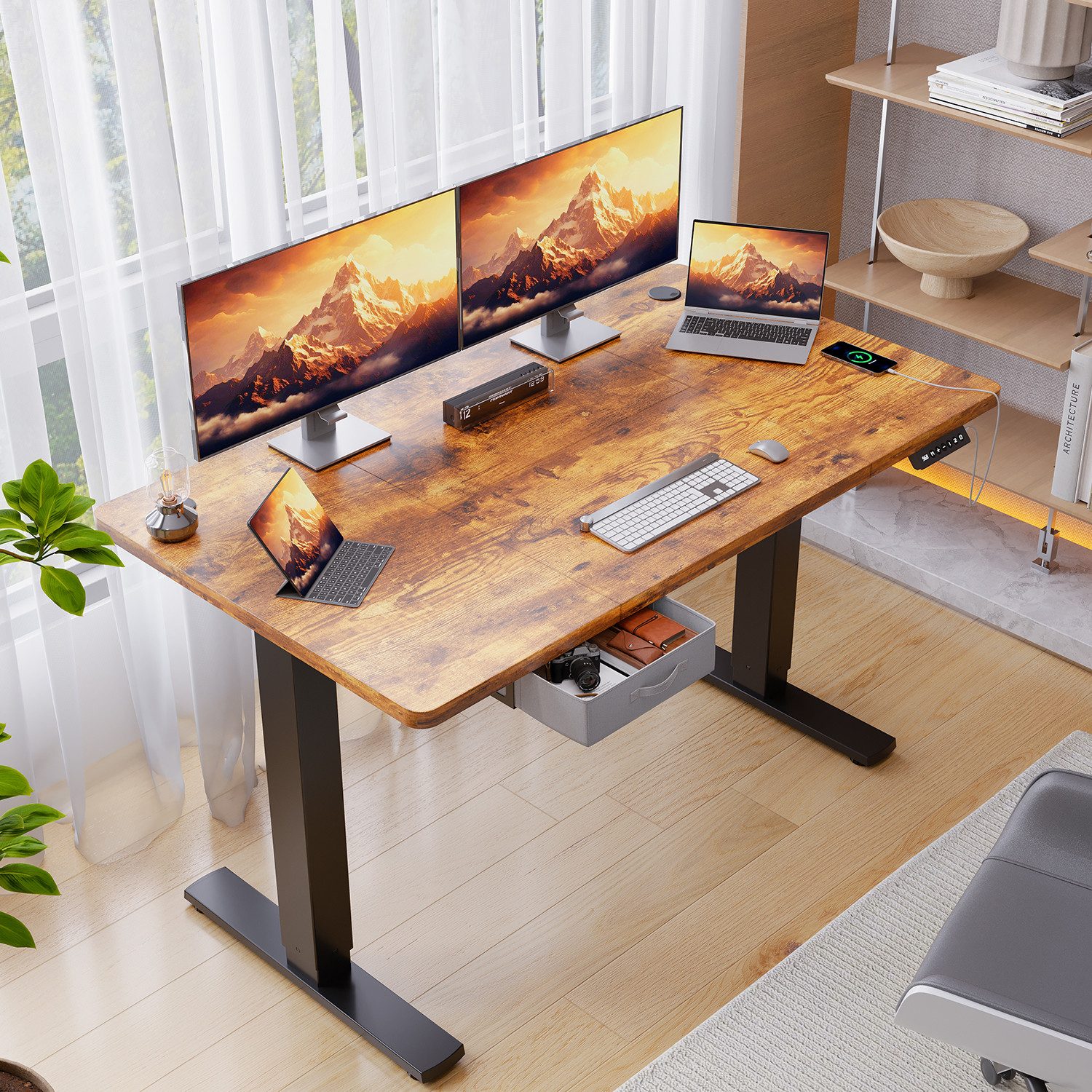 HOMALL Schreibtisch mit Memory-Funktion, höhenverstellbar, breitere Tischpl günstig online kaufen