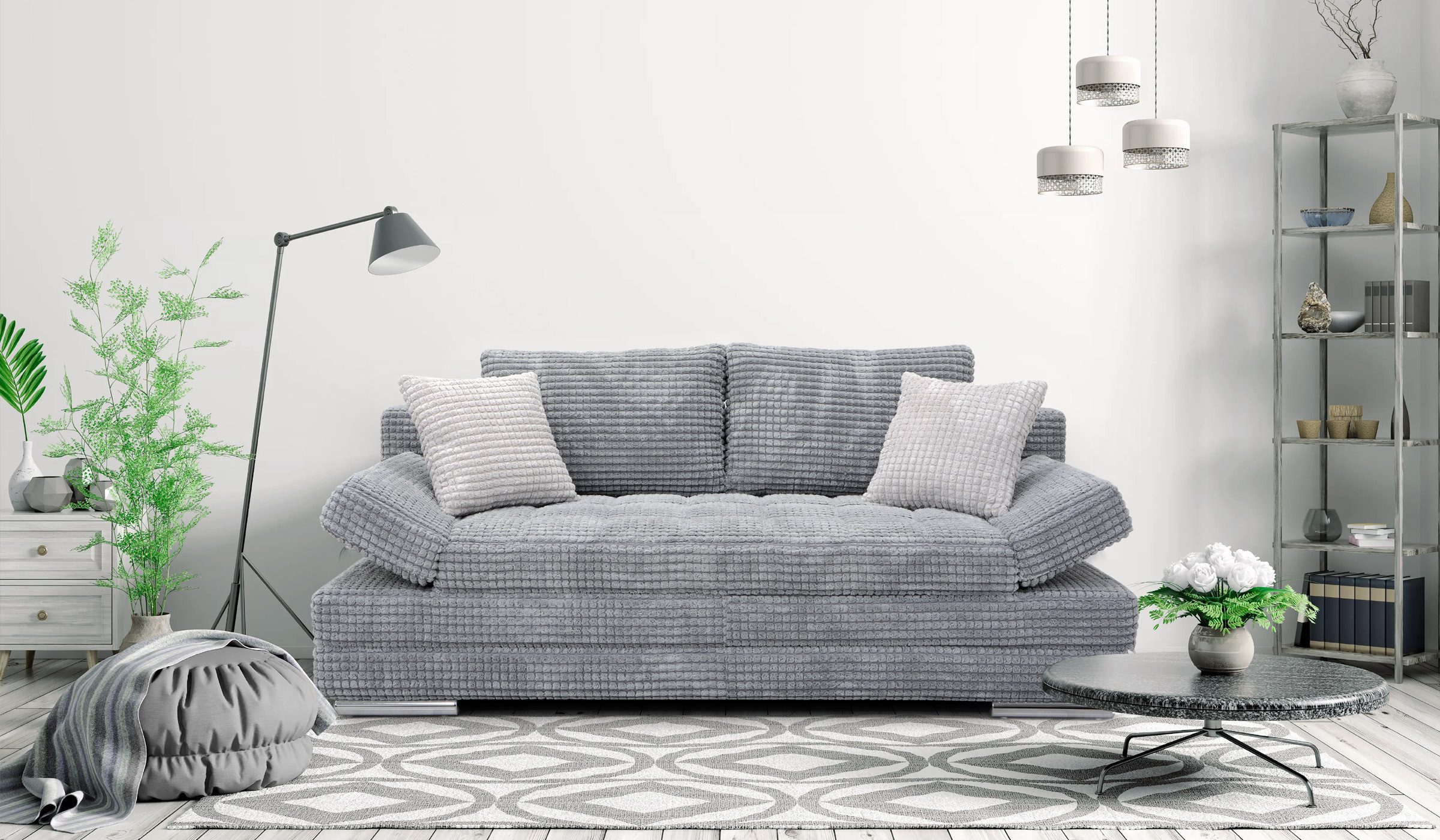 Hygger Möbelhaus Schlafsofa „Barni" Sofa mit Bettfunktion und Bettkasten, I günstig online kaufen