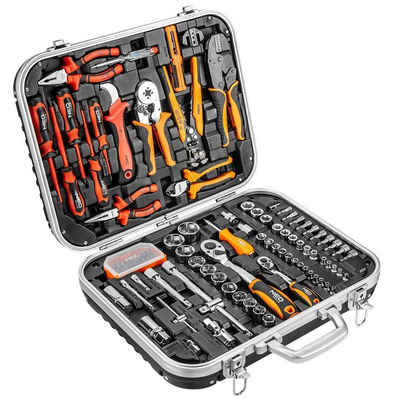 TRIZERATOP Werkzeugset Elektriker Werkzeug 108 Tlg VDE im Werkzeugkoffer, (Komplett-Set)