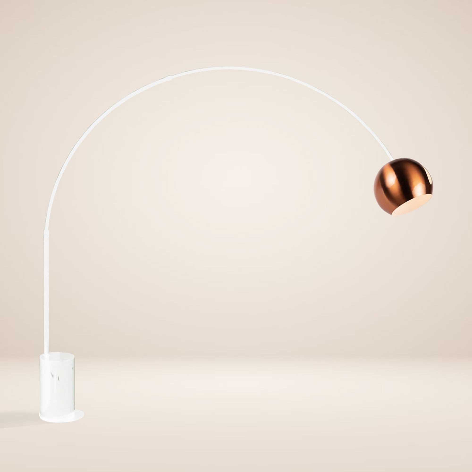 s.luce Stehlampe Ball Bogenlampe mit Marmorfuß modern