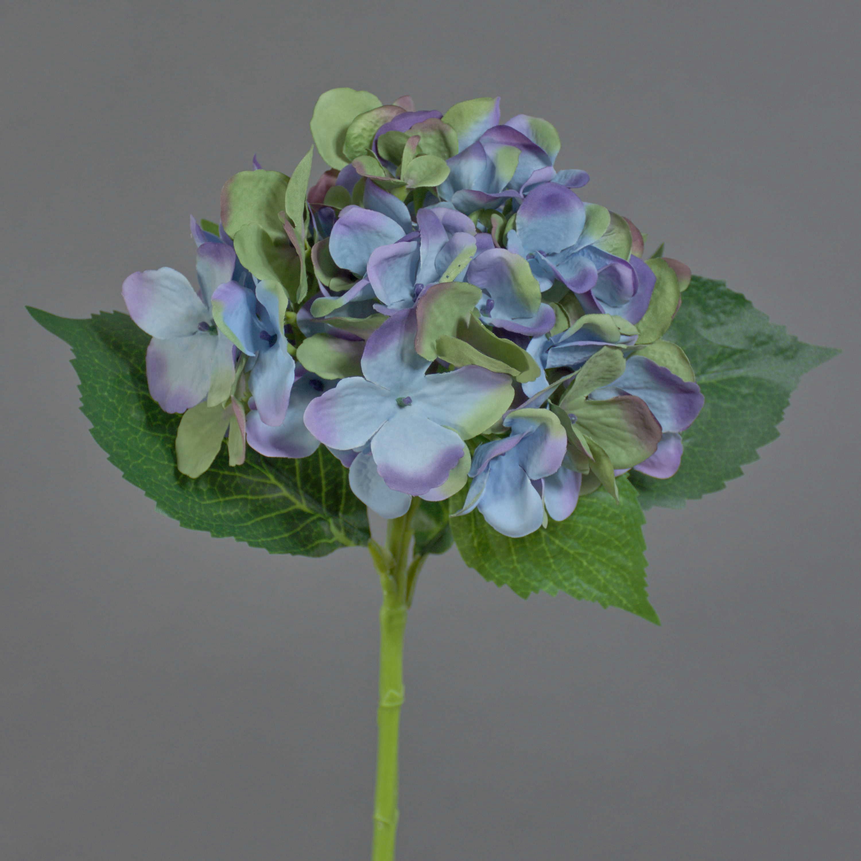 Kunstblume Hortensie Gabriella, blau-grün, 50cm, Ø18cm Hortensie, artplants, Höhe 50.0 cm
