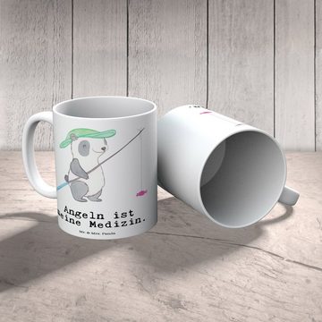 Mr. & Mrs. Panda Tasse Panda Angeln - Weiß - Geschenk, Kaffeebecher, Keramiktasse, Teebecher, Keramik, Langlebige Designs