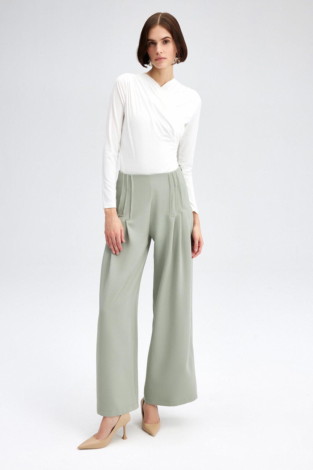 touche prive Bequeme Jeans DETAILLIERTE CREPE-HOSE MIT PLISSEE