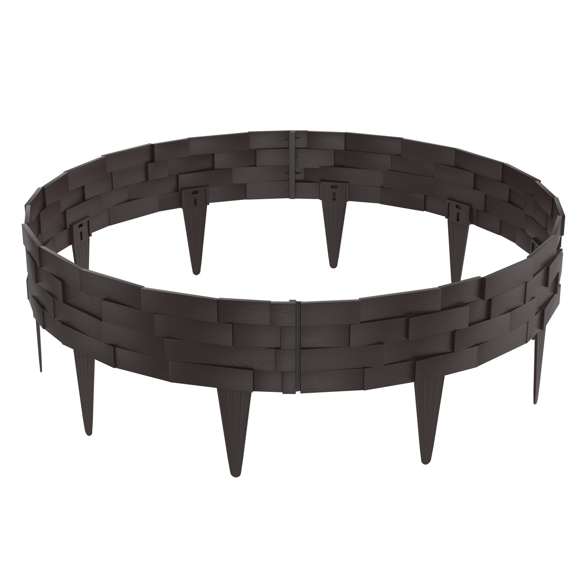 FIVMEN Beetumrandung 5m/10m Rasenkanten Kunststoff Beeteinfassung, Anthrazit/Braun, Kunststeinfliese Mähkante 5/10 stücke Randsteine