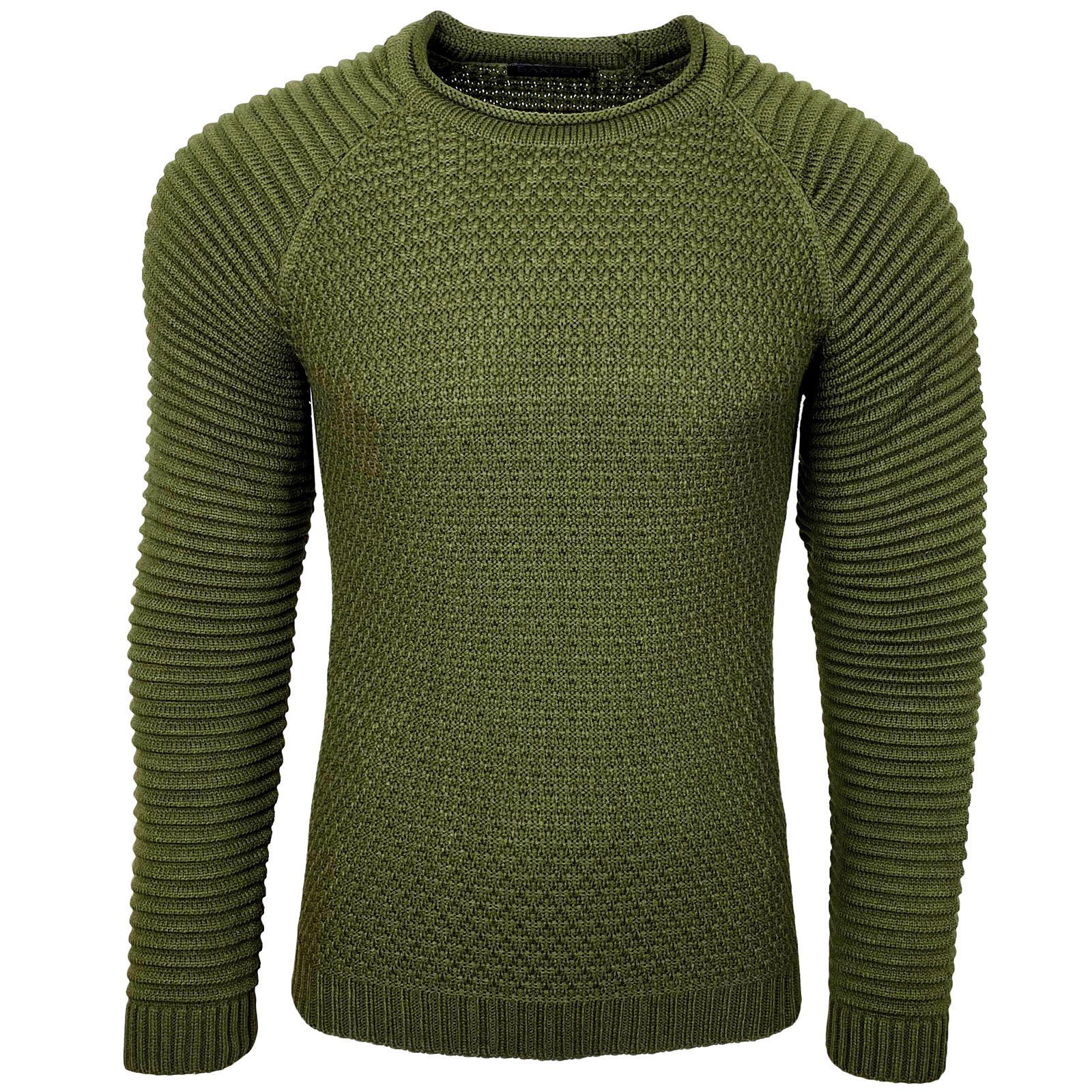 Baxboy Strickpullover Baxboy Strickpullover Herren Two Tone Rundhals Pullov günstig online kaufen