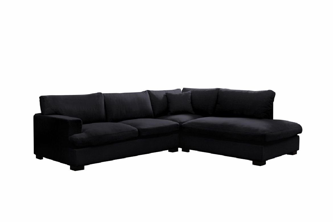 JVmoebel Ecksofa, Ecksofa Sofa Designer Sofa Möbel Couch Modern Stoff Textil Sofa Schwarz