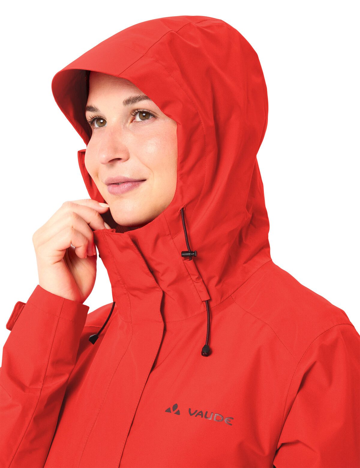 VAUDE Regenjacke WOMEN'S STRATHCONA JACKET mit Kapuze mit Kordelzug, wasserdicht, winddicht, atmungsaktiv – Bild 4 von 5