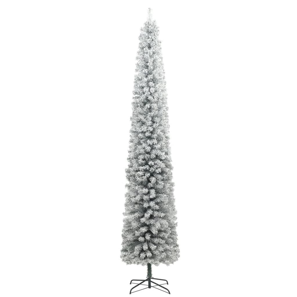 mit Weihnachtsbaum Künstlicher Schlank LEDs Kugeln cm Schnee 300 Weihnachtsbaum 270 vidaXL