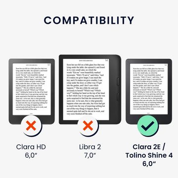 kwmobile E-Reader-Hülle Hülle für Kobo Clara 2E / Tolino Shine 4, Schlaufe Ständer - e-Reader Schutzhülle - Flip Cover Case