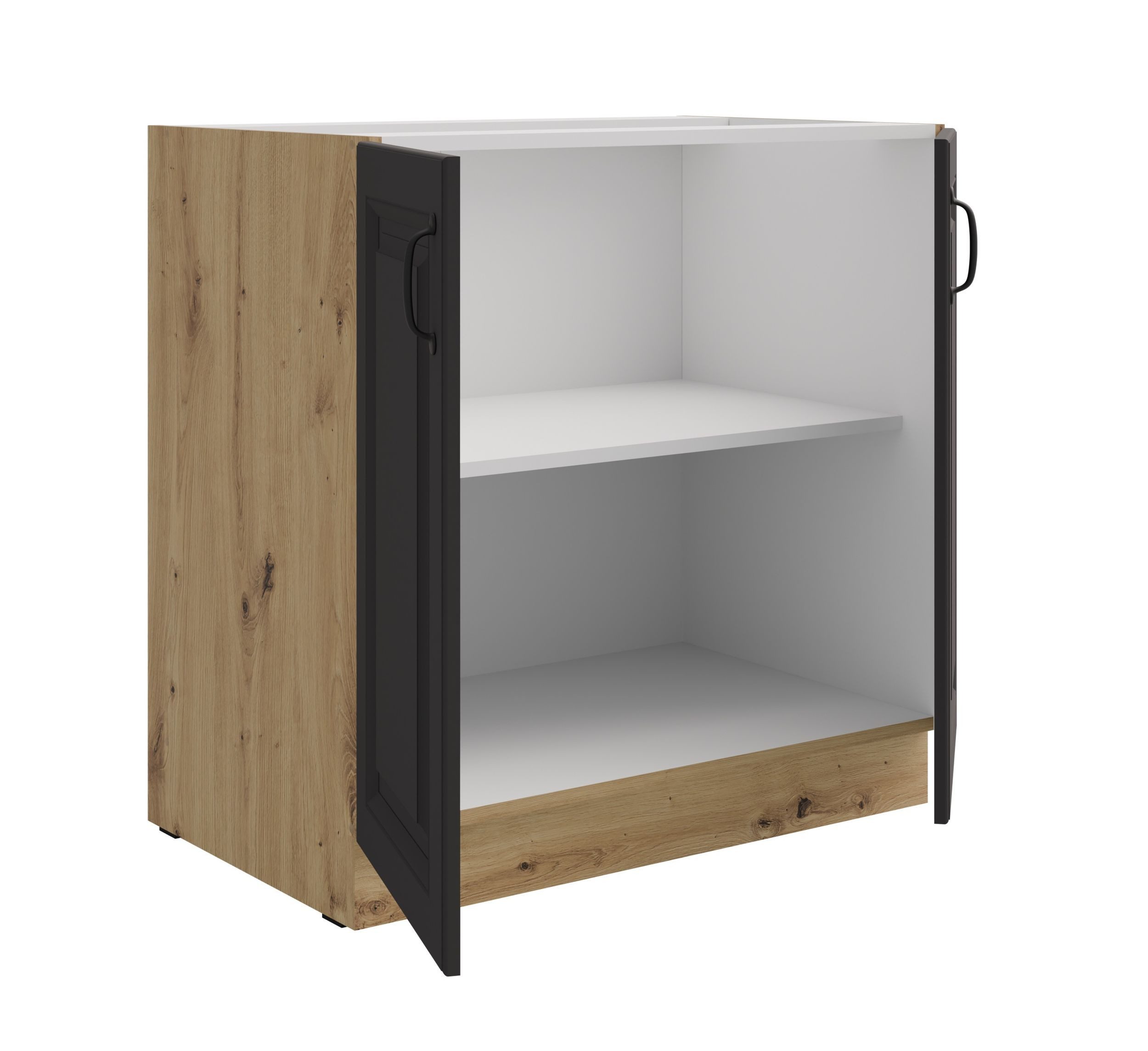 Küchen-Preisbombe Unterschrank 80 cm Küche Grau Weiß Eiche Artisan Küchenzeile Küchenblock Landhaus – Bild 2 von 4