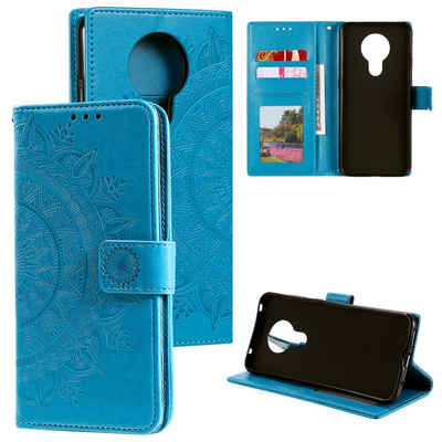 CoverKingz Handyhülle Hülle für Nokia G10/G20 Handyhülle Flip Case Cover Schutzhülle Etui 16,5 cm (6,5 Zoll), Klapphülle Schutzhülle mit Kartenfach Schutztasche Motiv Mandala