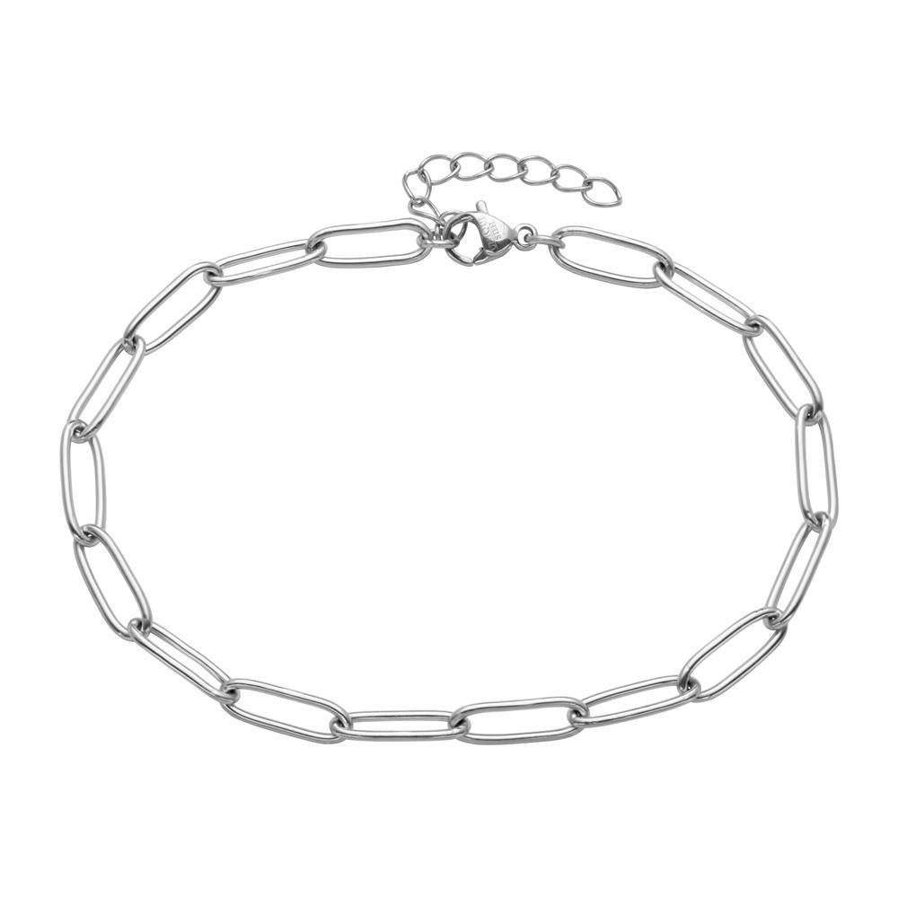 Edelstahlarmband Damenarmband mit grober Gliederkette in Silber B5281