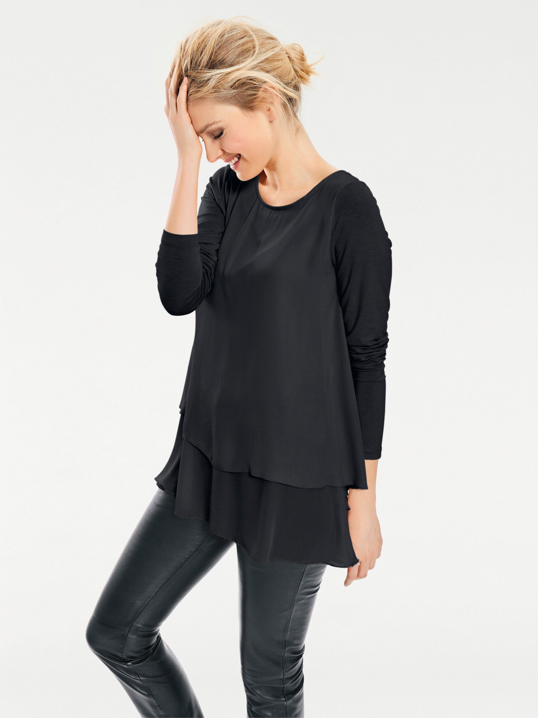 heine T-Shirt Rundhals-Shirt Langarm