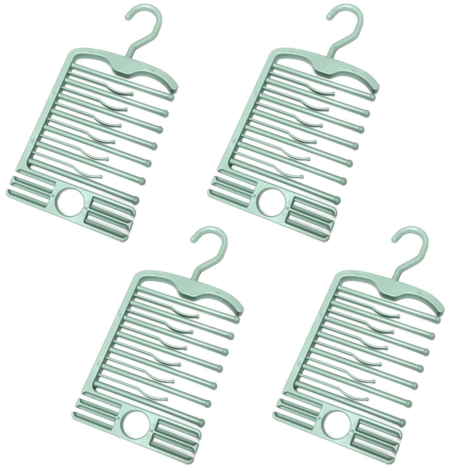 HAC24 Kleiderbügel 4x Multifunktions Bügel Organizer Krawattenbügel Gürtelhalter, (4-tlg), Kunstsoff Mintgrün