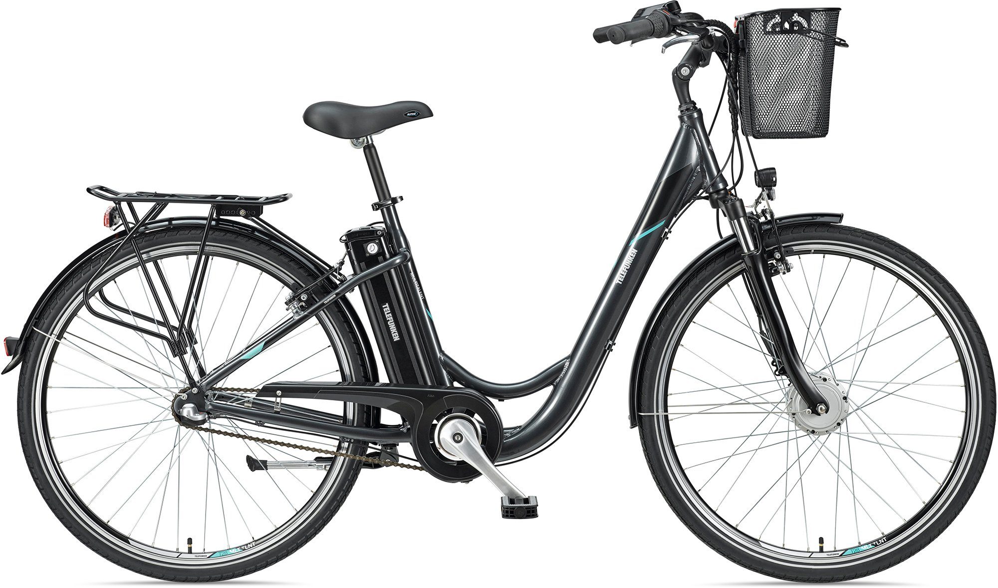 Telefunken E-Bike »Multitalent RC830«, 3 Gang Shimano Nexus Schaltwerk,  Frontmotor 250 W, mit Fahrradkorb, ebike Damen