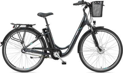 Telefunken E-Bike Multitalent RC830, 3 Gang Shimano Nexus Schaltwerk, Frontmotor, 374,4 Wh Akku, mit Fahrradkorb, ebike Damen