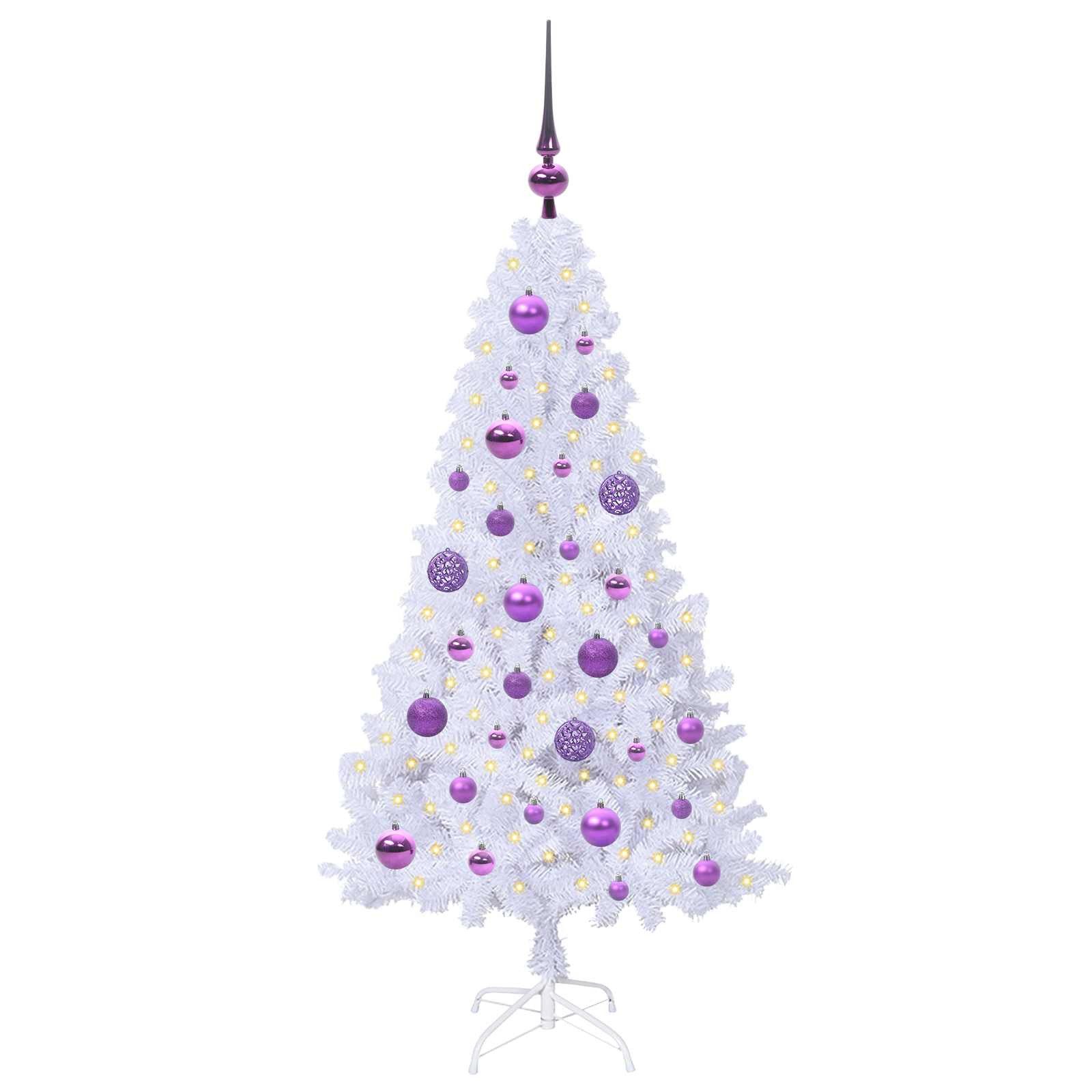 vidaXL Künstlicher Weihnachtsbaum Künstlicher Weihnachtsbaum Weiß 120 cm PVC und Stahl