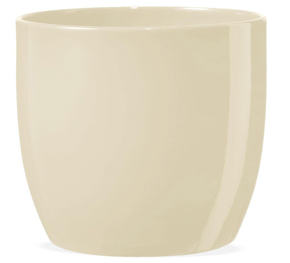 matches21 HOME & HOBBY Blumentopf Pflanztopf Keramik Blumentopf glänzend Ø 14 cm Beige (1 St) braun | Pflanzkübel