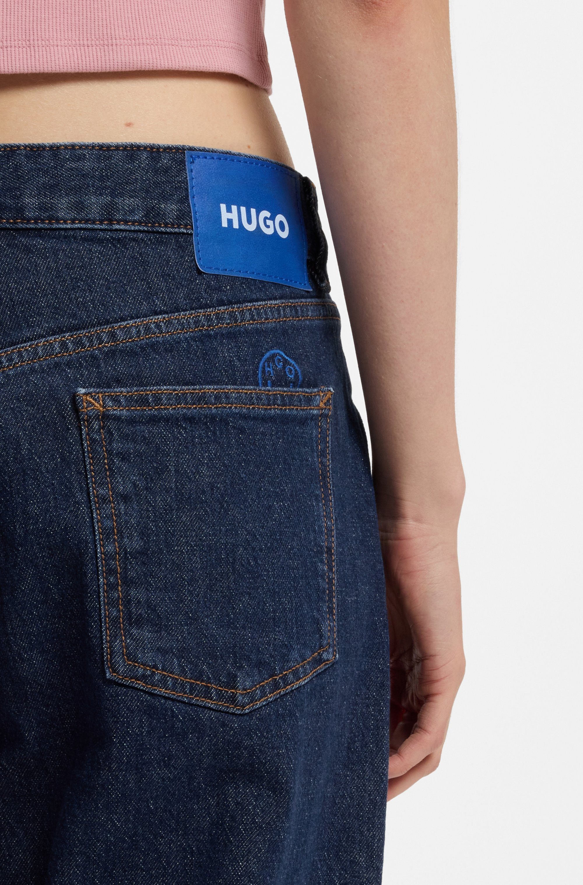 HUGO Straight-Jeans Elyah mit extra Länge, Mid Rise