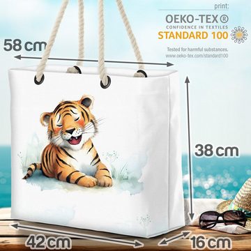 VOID Strandtasche (1-tlg), Happy Tiger Dschungel Kinder Dschungel Kind Safari tiger katze plüsch