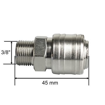 Druckluftgeräte-Set Schnellkupplung Druckluft weiblich Außengewinde 3/8", 1-tlg.