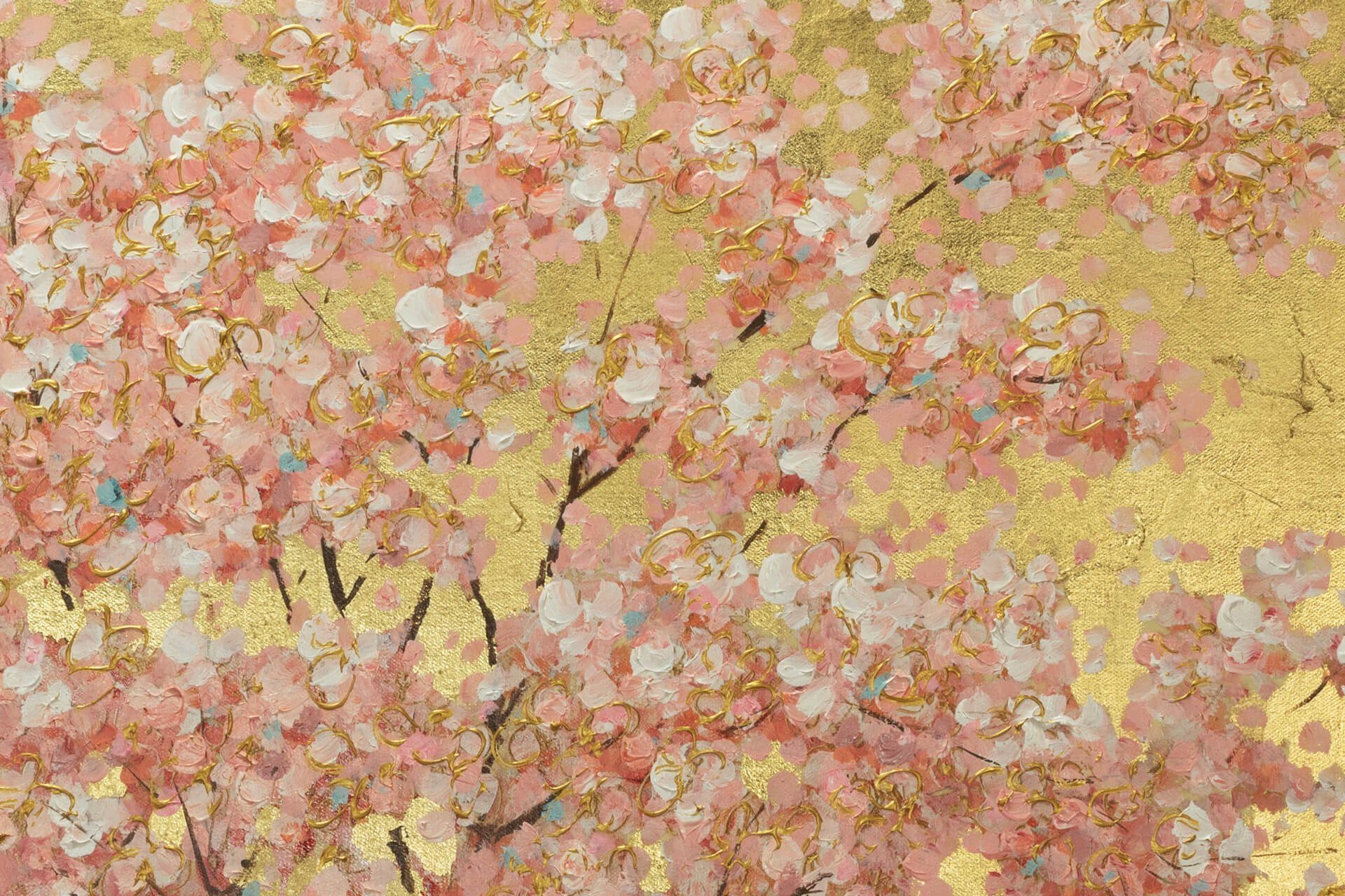 KUNSTLOFT Gemälde Erster 120x60 cm, 100% Wohnzimmer Blumenduft HANDGEMALT Wandbild Leinwandbild