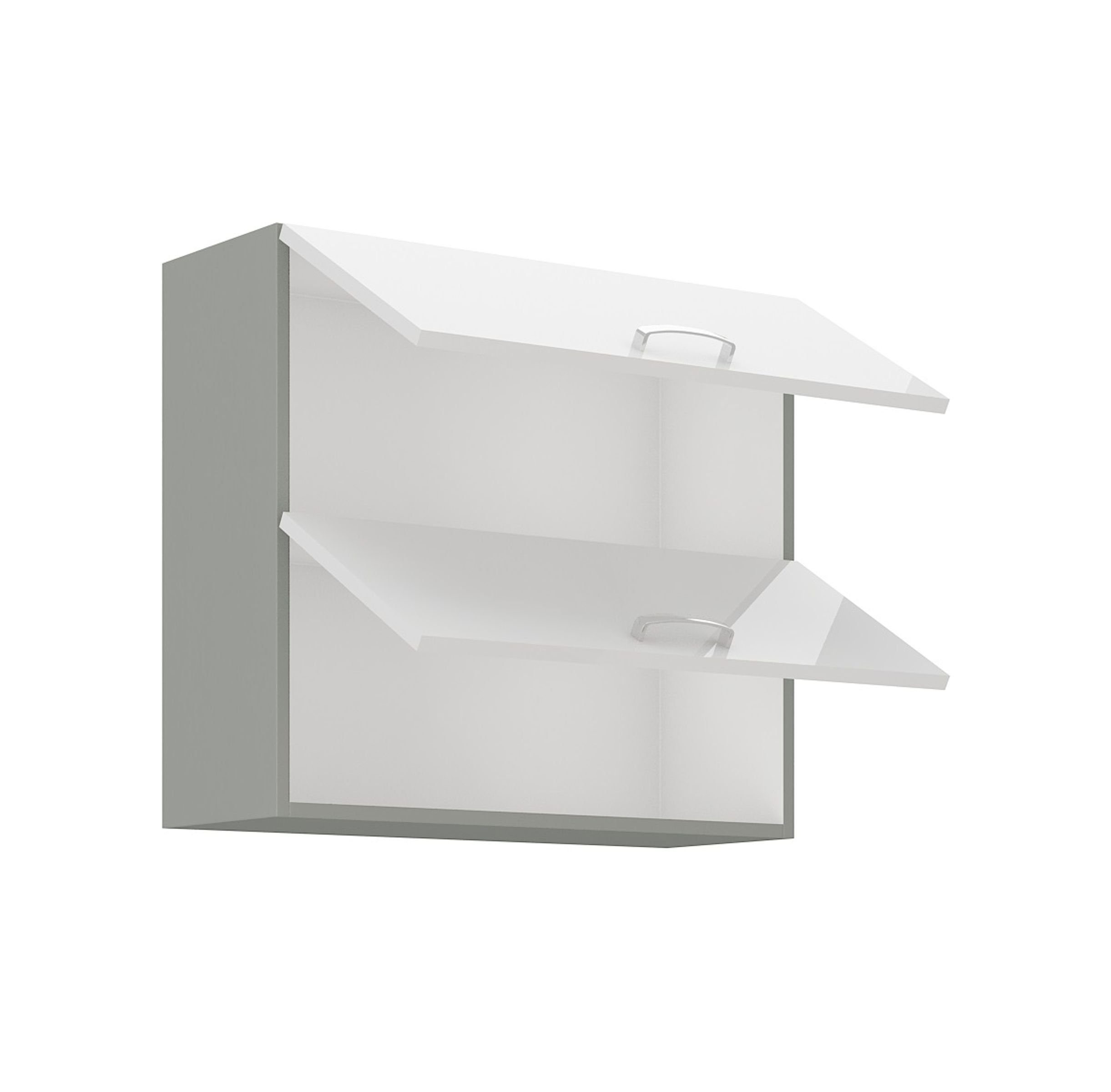 Hängeschrank Bianca Weiß Küche Küchenblock Grau + cm Hochglanz Küchen-Preisbombe 80 Küchenzeile