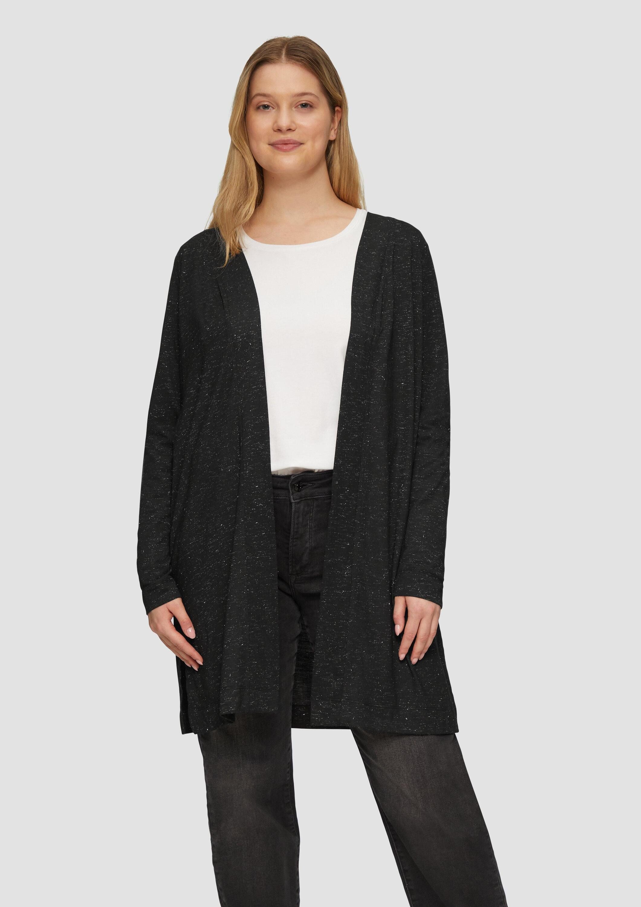 s.Oliver Cardigan Indoor-Jacke Langer Cardigan mit Glitzergarn (1-tlg)