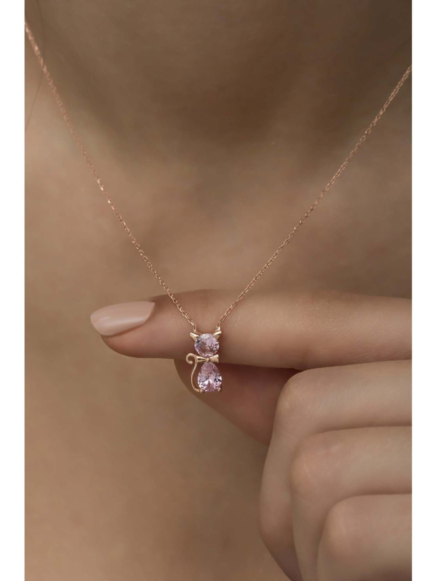 Nisan Kette und Anhänger Set, 925 Sterling Silber Damen Halskette – Katze m günstig online kaufen