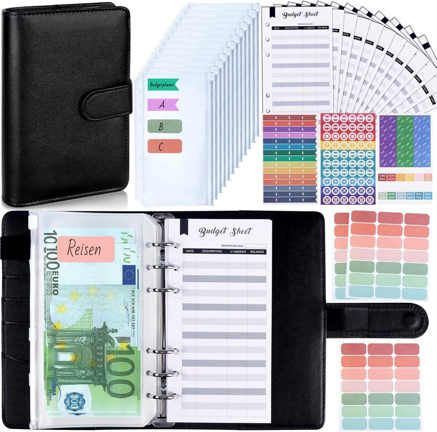 Notizbuch Budget Planner A6 Binder Geldumschläge Sparbuch Haushaltsbuch