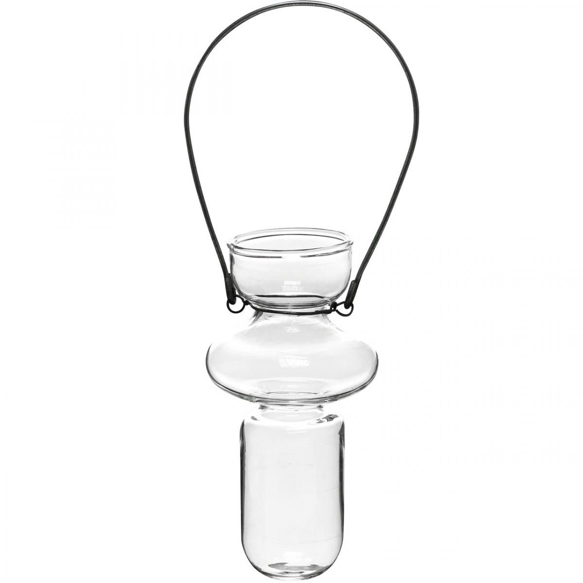 Viana Tischvase Mini Glasvasen Vintage Hängende Vase Glasdeko Drahtbügel 4er, 4 Stück